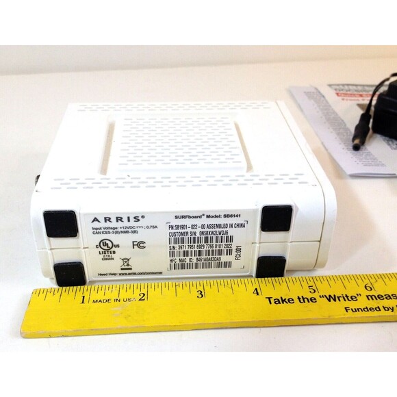 ARRIS SURFboard SB6141 Motorola Surf Board Modem 400 Series with Power Cable - Picture 7 of 11